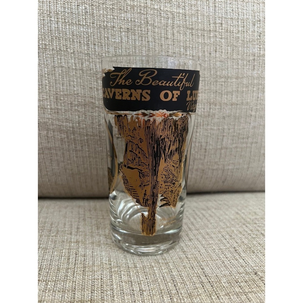 Vintage midcentury style Americana tourism glass Virginia caverns
